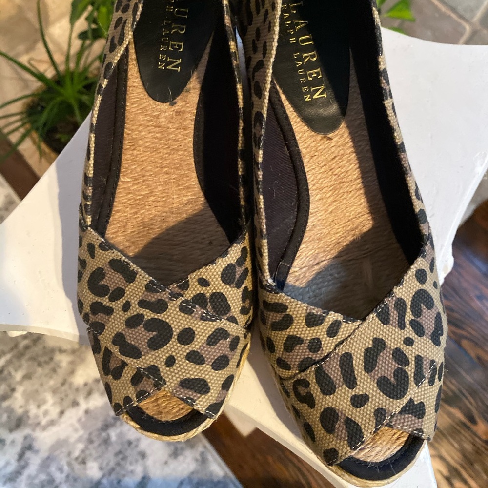 Ralph Lauren Cheetah Wedges, size 6.5